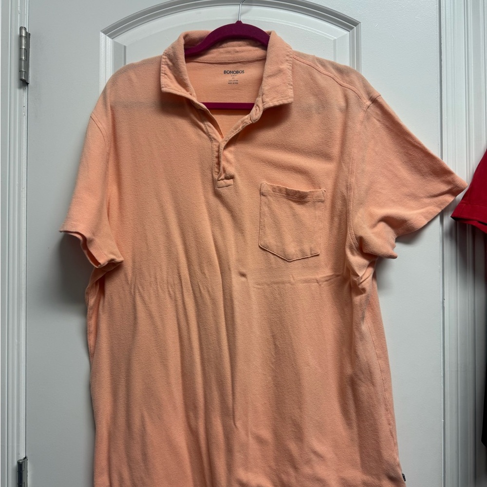 Bonobos Men's Peach Polo Shirt